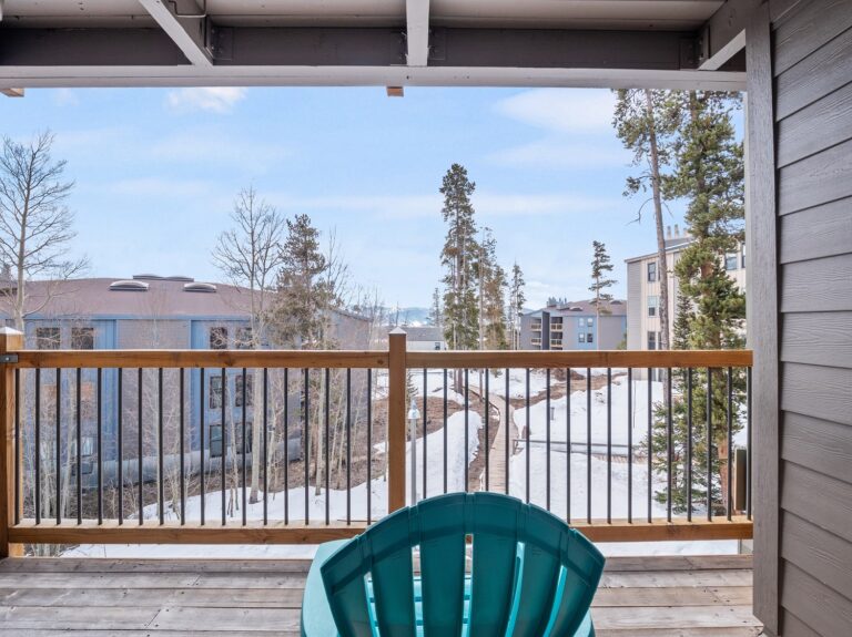 Pictured is the back porch of some possible condos for sale in Breckenridge